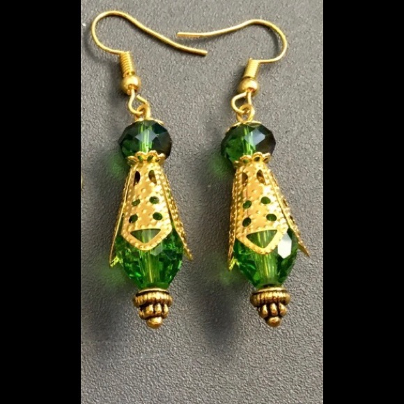gold filigree crystal earrings - Picture 1 of 1